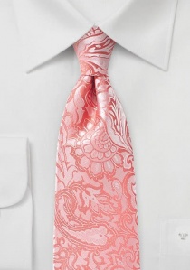 Cravate blanche et rouge imprimé fleuri