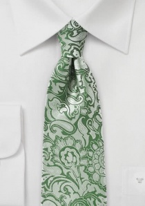 Cravate à motif cachemire vert foncé