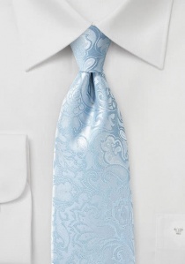 Cravate bleu pâle imprimé fleuri