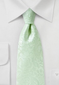 Cravate vert d'eau imprimé fleuri