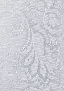 Cravate blanc neige imprimé fleuri
