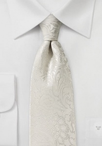 Cravate beige ivoire imprimé fleuri