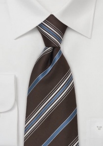 Cravate rayures marron bleu