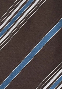 Cravate lignes noisette bleu