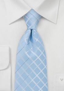 Cravate enfants carreau ligne bleu clair