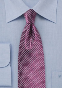Cravate magenta imprimé gris violet