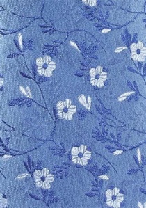 Cravate bleue motif floral