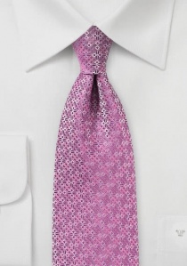 Cravate homme décor linéaire rose