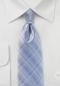 Cravate finement quadrillée bleue