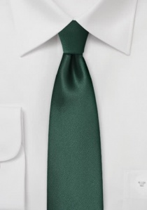 Cravate étroite unie vert foncé