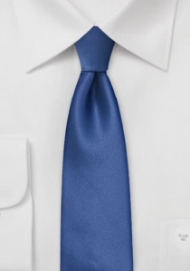 Cravate étroite unicolore bleu foncé