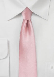 Cravate étroite rose malabar unie