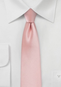 Cravate étroite rose dragée unie