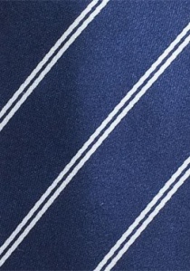 Cravate extra-longue rayures classiques bleu
