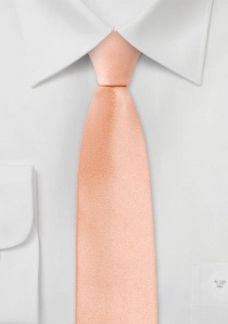 Cravate abricot unie étroite