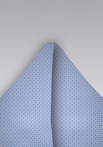 Pochette bleu ciel motif géométrique blanc