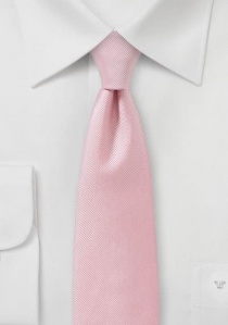 Cravate étroite rose clair structuré