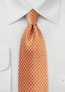 Cravate rouge orangé imprimé rétro