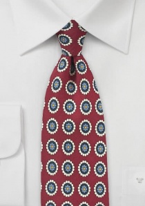 Cravates motifs emblèmes rouge bordeaux
