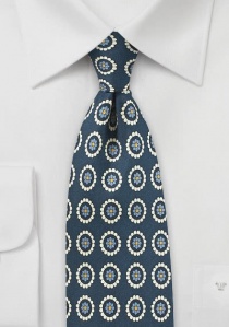 Cravate ornement motif bleu marine