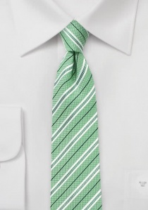 Cravate rayée vert clair
