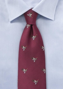 Cravate bordeaux motif canard colvert