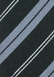 Cravate à rayures noir asphalte