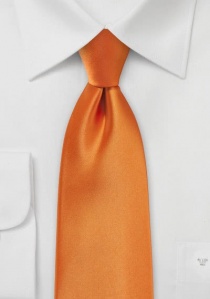 Cravate XXL unie orange reflet cuivre