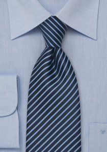 Cravate enfant rayée bleu foncé et clair