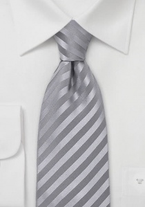 Cravate enfant à rayures gris argenté