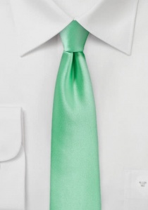Cravate étroite vert d'eau satinée
