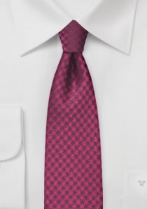 Cravate fine carreaux rouge moyen
