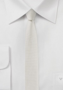 Cravate très étroite blanc crème