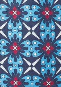 Cravate 100% coton à motifs turquoise