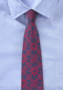 Cravate homme en coton marine avec imprimé floral
