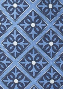 Kravatte bleu pigeon avec motif Talavera