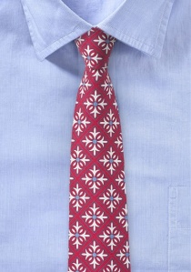 Cravate homme rouge à carreaux avec décoration