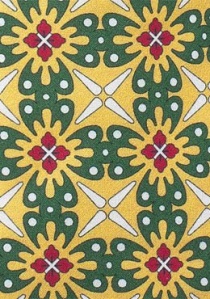 Gelb/grüne Krawatte mit außergewöhnlichem Talavera-Dekor