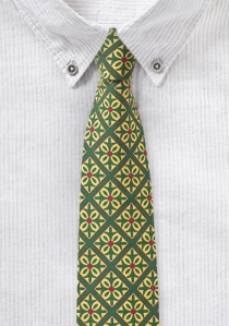 Cravate vert émeraude avec décoration de carrelage