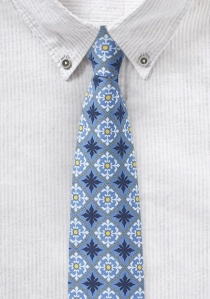 Cravate homme bleu clair avec motif ornemental
