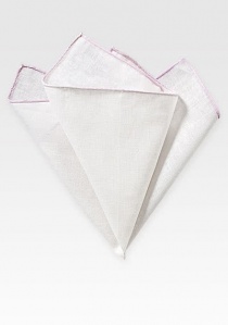 Pochette blanche bord rose clair
