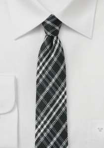 Cravate écossaise noire et blanche