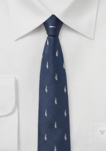 Cravate bleu marine motif pingouin blanc