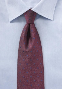 Cravate bordeaux mouchetée bleue