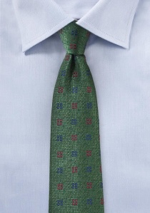 Cravate vert foncé motif abstrait