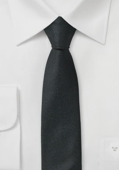 Cravate étroite noir charbon