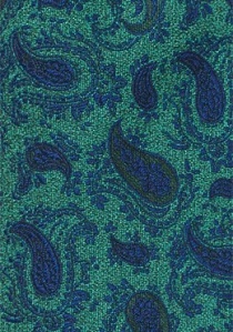 Cravate vert bleu foncé dessin cachemire