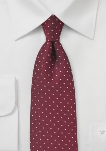 Cravate à pois rouge et blanche