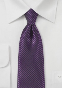 Cravate violette rayée