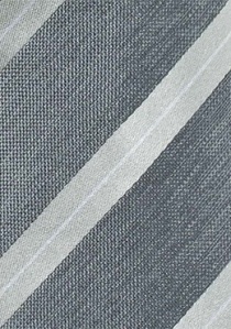 Cravate gris argenté rayée